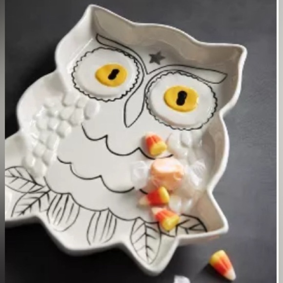 Anthropologie Francesca Kaye Halloween Magic Owl Dessert Plate New With Tags - Picture 6 of 6